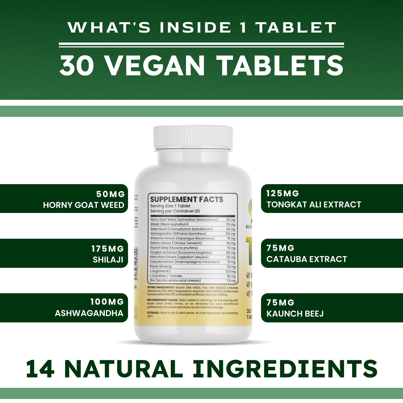 Natural Testosterone Tablet 30 Pcs Pack - Image 5