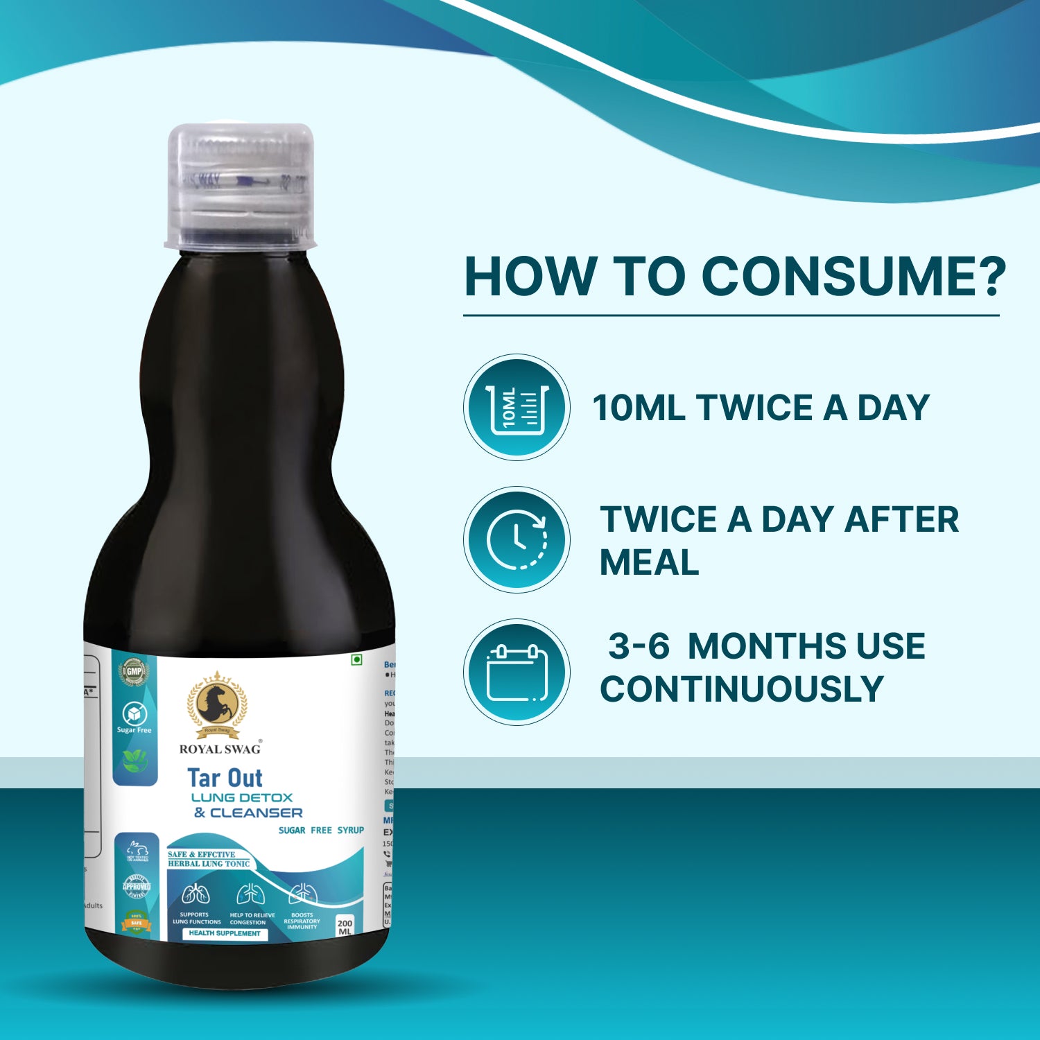 Ayurveda Tar Out Syrup Lungs Detox - Sugar Free - 200 ML - Image 3