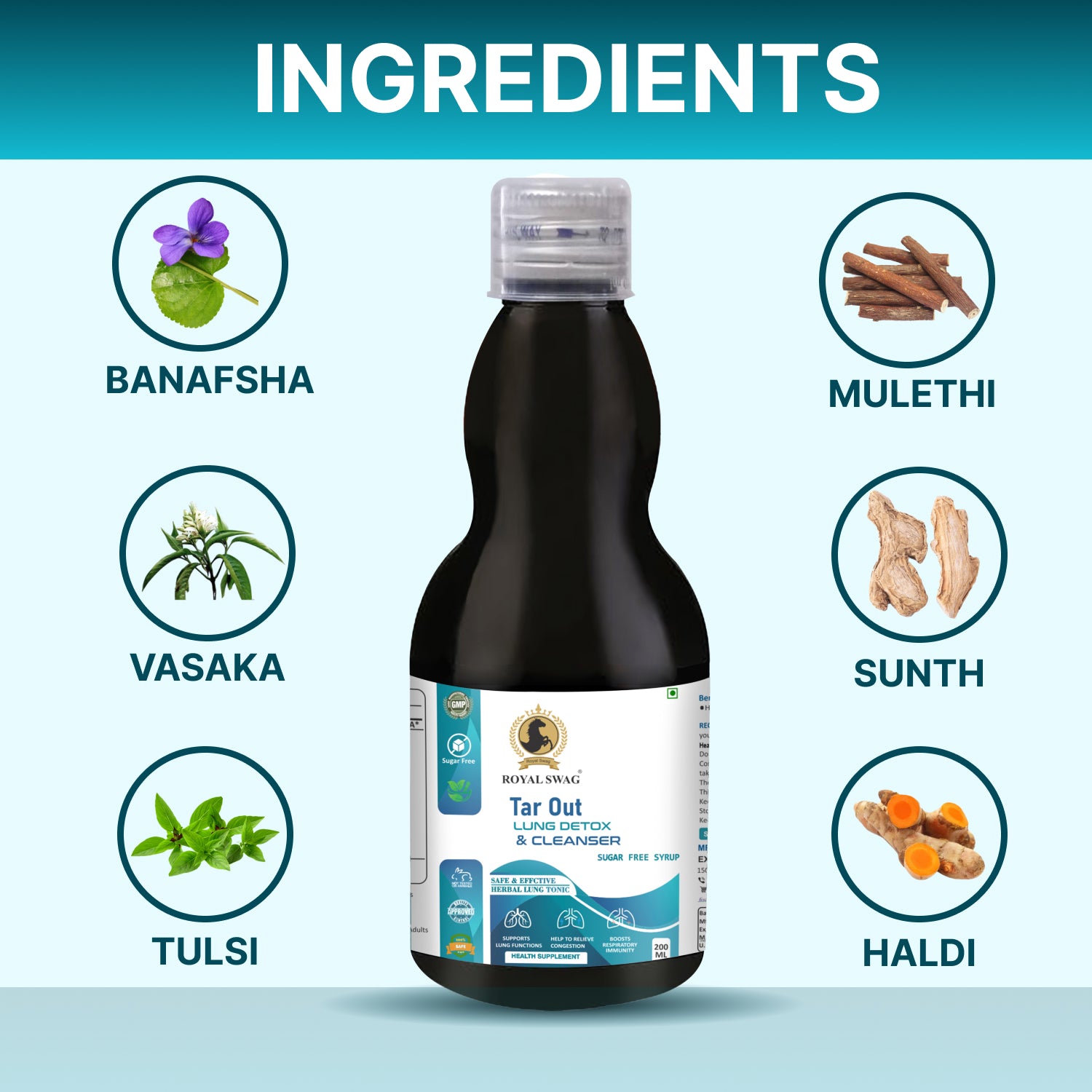 Ayurveda Tar Out Syrup Lungs Detox - Sugar Free - 200 ML - Image 5